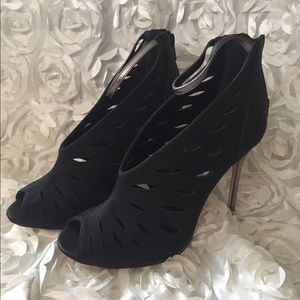 Ankle strap peep toe heels